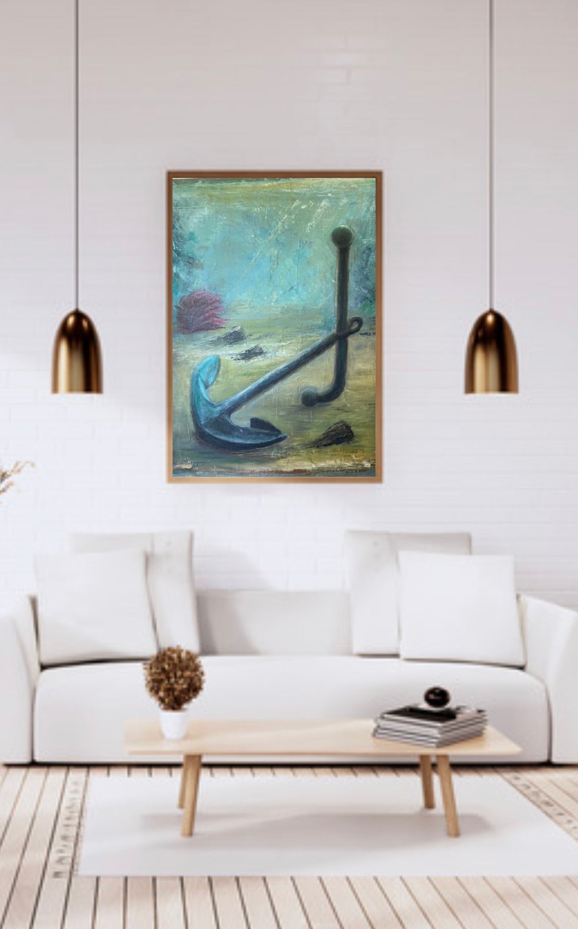 Anchor for the Soul painting displayed in a modern living room